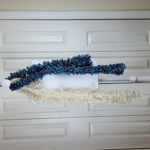 HANDMADE  Boa Scarf set, blue and cream. So pretty!